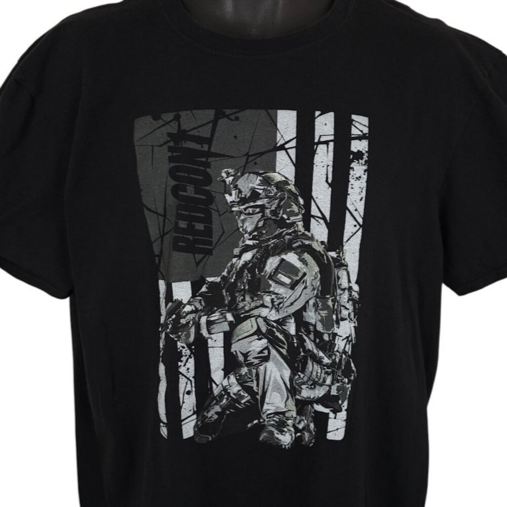Redcon1 T Shirt Mens Size XL Black Soldier Military American Flag Armed Forces